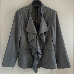 Lane Bryant Gray Ruffle Blazer
